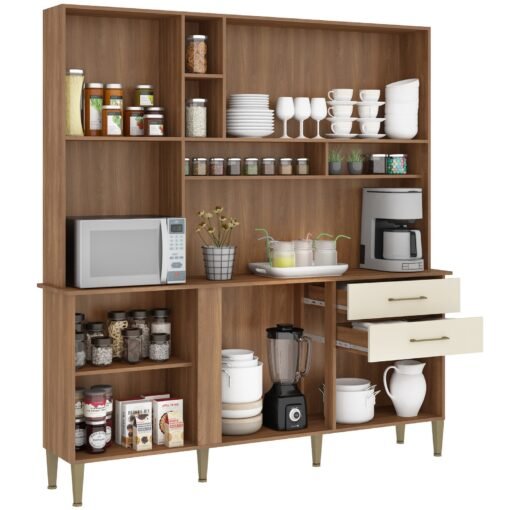Kit Cozinha Nicole/Helena C304 1,82 m Manchester/Champagne - FELLICCI - Imagem 6