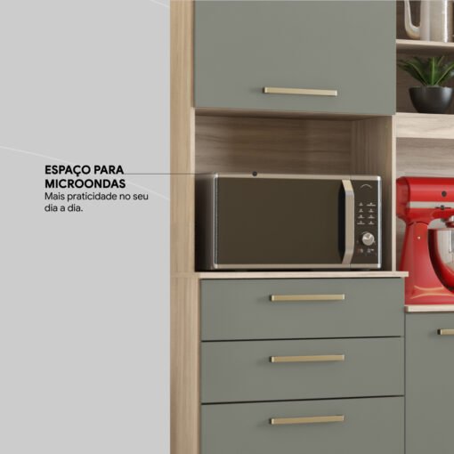 Kit Cozinha Select 1,78 m Amêndola Touch/Branco - DEMÓBILE - Imagem 5