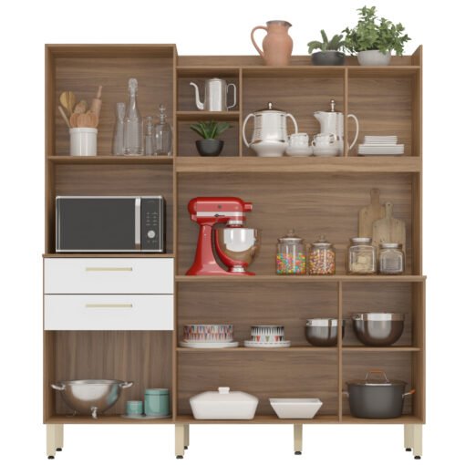 Kit Cozinha Select 1,78 m Amêndola Touch/Branco - DEMÓBILE - Imagem 3