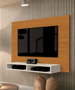 Painel até 43" Fox New Cedro/Off White - EDN MÓVEIS