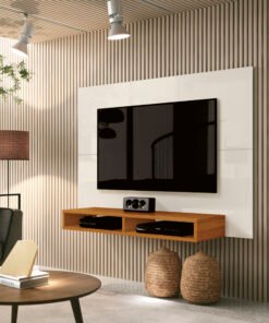 Painel até 43″ Fox New Off White/Cedro – EDN MÓVEIS