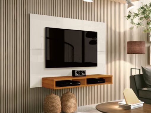 Painel até 43″ Fox New Off White/Cedro – EDN MÓVEIS - Imagem 2