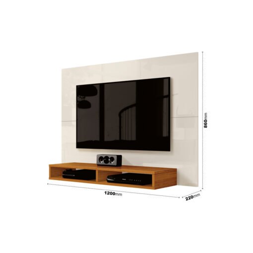 Painel até 43″ Fox New Off White/Cedro – EDN MÓVEIS - Imagem 3