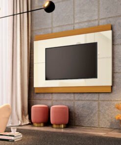 Painel até 60" Legacy 1.6 Off White/Cedro Natural - EDN MÓVEIS