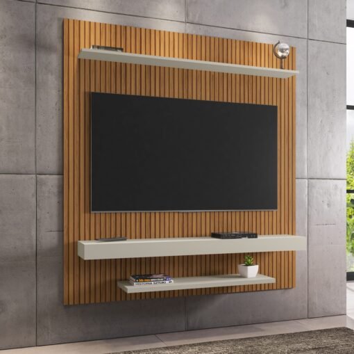 Painel até 60" Leme Ripado/Off White - BECHARA - Imagem 3