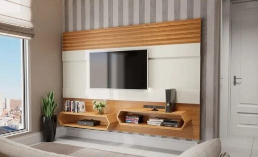Painel até 65" Mônica PA22 Off White/Freijó – DALLA COSTA - Imagem 2