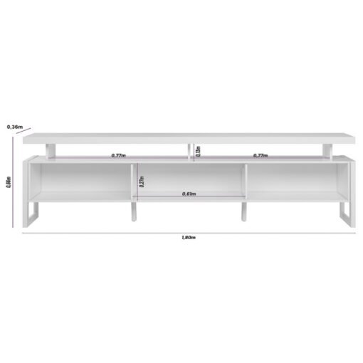 Rack até 70" Esmeralda Nature/Off White - LINEA BRASIL - Imagem 4