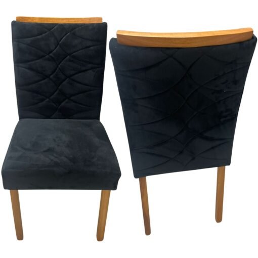 Kit 2 Cadeiras Safira Mel/Veludo Preto – WM DECOR - Imagem 5