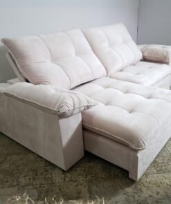 Sofá Retrátil e Reclinável México 2,50 m Bege – LEO DECOR