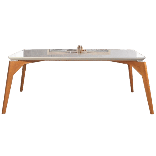 Mesa Tiradentes 120 Imbuia Natural/Vidro Off White - MARKA MÓVEIS - Imagem 3