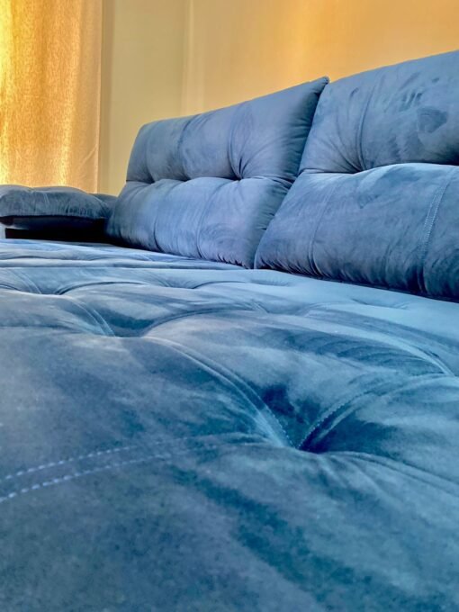Sofá Retrátil e Reclinável México 2,90 m Azul - LEO DECOR - Imagem 2