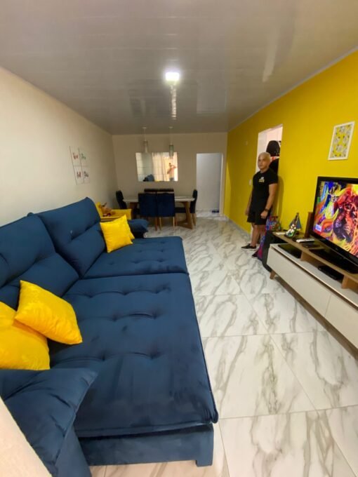 Sofá Retrátil e Reclinável México 2,90 m Azul - LEO DECOR - Imagem 4