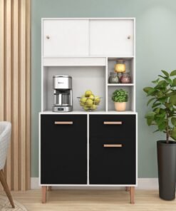 Kit Cozinha Dália C211 0,90 m Branco/Preto - FELLICCI