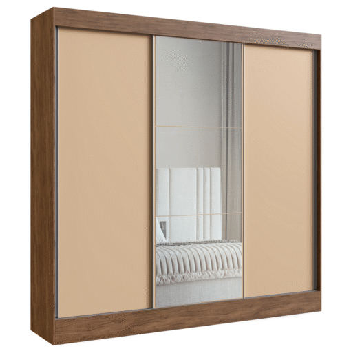 Guarda-Roupa 3 Portas Michigan 89333 2,30 m Castanho/Nude – DORIPEL - Imagem 2
