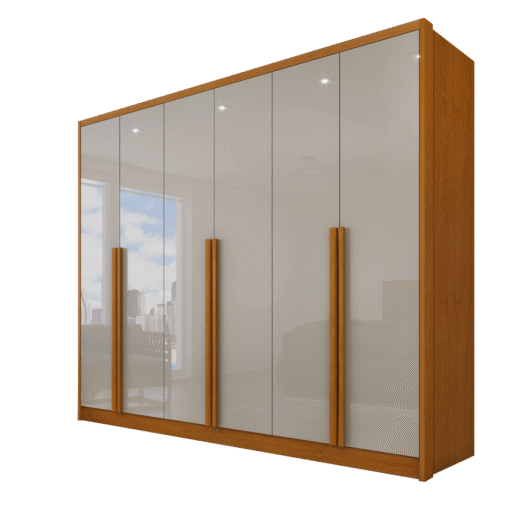 Guarda-Roupa 6 Portas Realeza/Esplendor 2,74 m Cinamono/Off White - TCIL - Imagem 4