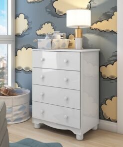 Cômoda Junior New Simples Branco Brilho - PEROBA MÓVEIS