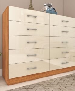 Cômoda 10 Gavetas Caribe Cinamono/Off White – FELLICCI