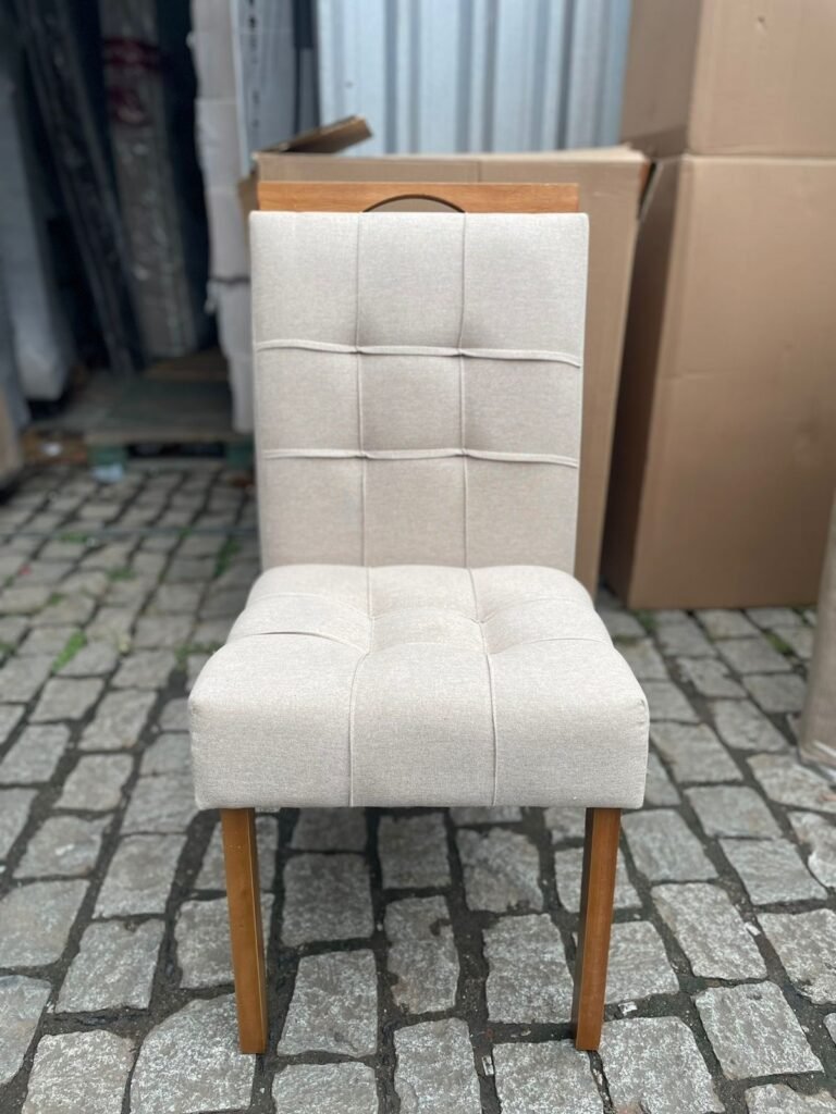 Mesa Alegra 120 Cinamomo/Off White com 4 Cadeiras Sophia Linho Bege 200 – JCM MOVELARIA + WM DECOR - Imagem 2