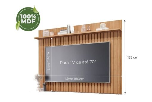 Painel até 70" Trend Cinamono + Bancada Holanda Cinamono - PERMÓBILI - Imagem 3