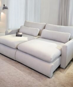 Sofá Cama Retrátil Amaranto 2,10 m Linho Marfim 12 – INNOVE ESTOFADOS