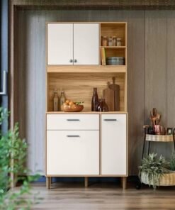 Kit Cozinha Erva Doce 90 Freijó/Off White Cristal - NICIOLI