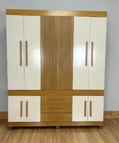 Guarda-Roupa Bem Te Vi 10 Portas 3 Gavetas - Cinamomo/Off White