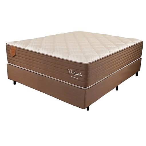 Colchão Casal Pro Quality C + Base Box Simples Corino Marrom – PRORELAX + BIOSTAR
