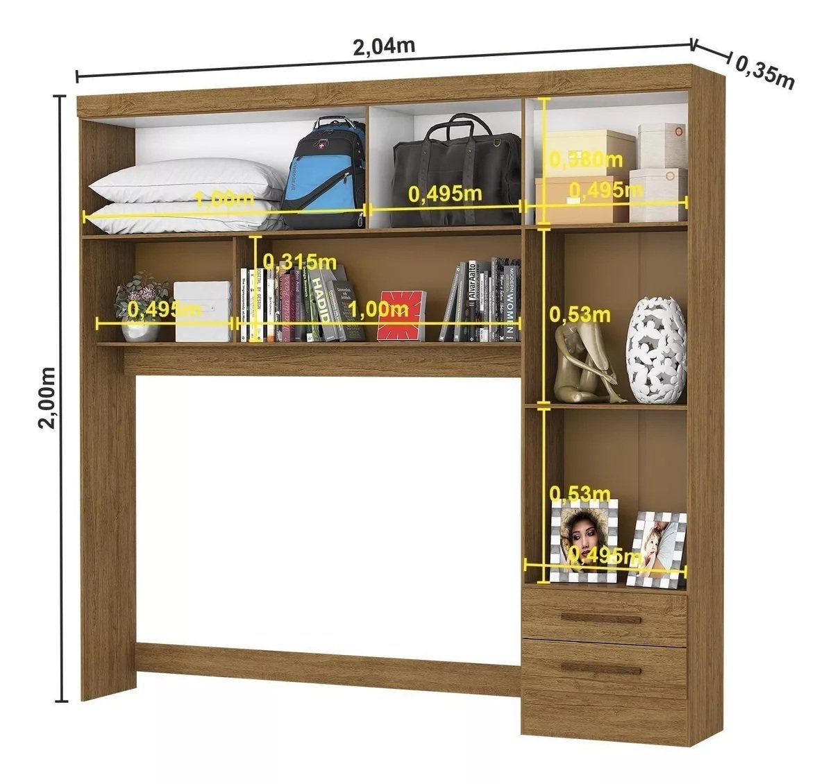 Modulado 4 Portas + Guarda-Roupa 3 Portas Sevilha Cinamono – CARIOCA MÓVEIS - Imagem 2