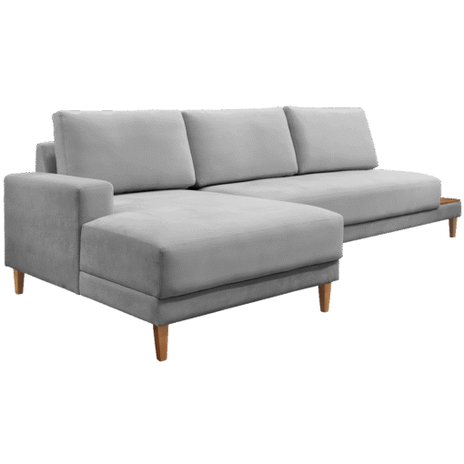 Sofá com Chaise Ref.825 2,90 m Chenile Linho Cinza Firenze - RONDOMÓVEIS - Imagem 6