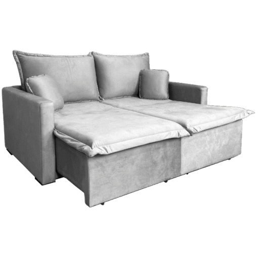 Sofá Cama Retrátil Positano 1,80 m Veludo Prata 3040/03 - INNOVE ESTOFADOS - Imagem 2