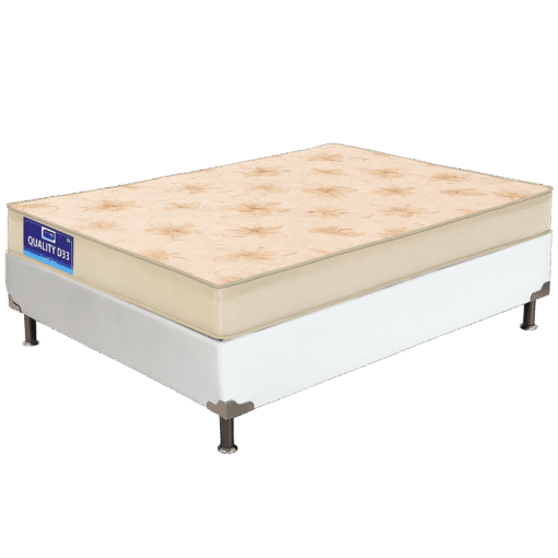 Colchão Casal Quality D33 12 cm + Base Box Simples Corino Branco – ORTHOPRIME + ALTO NÍVEL CAMAS E COLCHÕES - Imagem 2