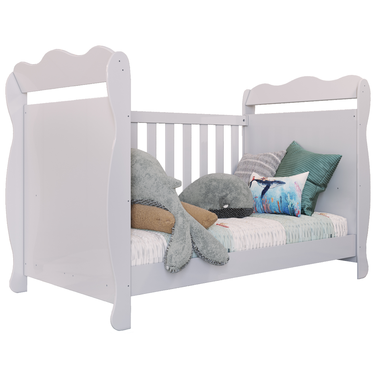 Berço Americano Lisi Branco Brilho - PEROBA MÓVEIS - Imagem 4