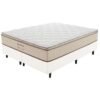 Colchão Queen Bali D33 + Base Box Simples Corino Branco – PRORELAX + ALTO NÍVEL CAMAS E COLCHÕES