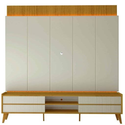 Painel + Rack até 85" Magnífico Naturale/Off White - GELIUS - Imagem 9