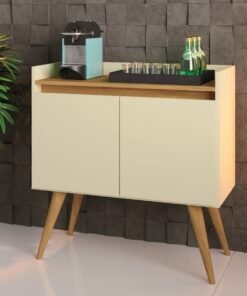 Buffet 2 Portas Gold Pérola/Mel - MÓVEIS PRIMUS