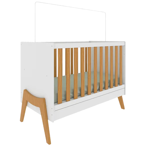 Berço Guti Retrô Americano Branco Brilho/Amêndoa - PEROBA MÓVEIS - Imagem 2