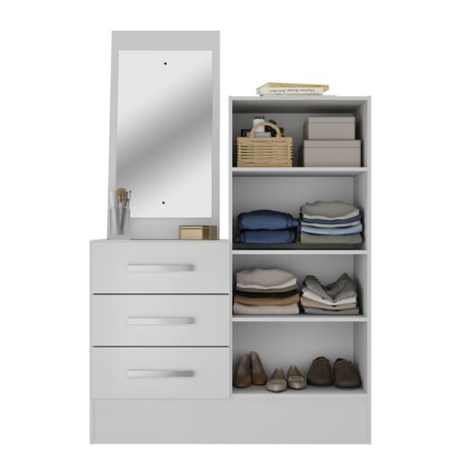 Cômoda 3 Gavetas 2 Portas Dunas 11CO2326 Branco - RODIAL MÓVEIS - Imagem 2