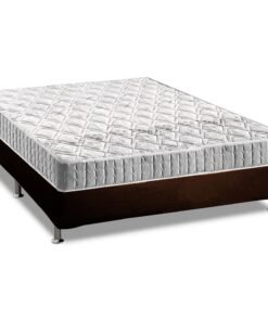 Colchão Casal Orthosono + Base Box Simples Corino Marrom – ANJOS COLCHÕES + BIOSTAR