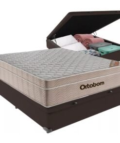 Colchão Casal Airtech Springpocket + Base Box Baú Marrom – ORTOBOM + BIOSTAR