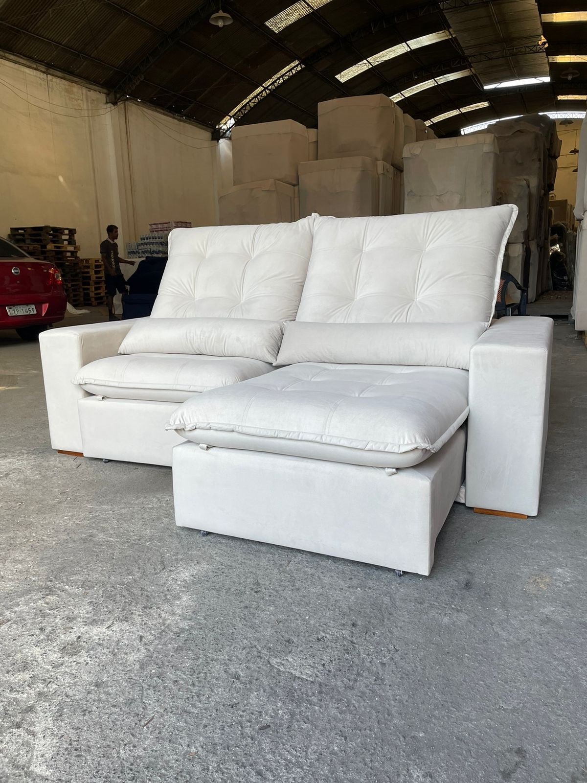 Sofá Retrátil e Reclinável Malu 2,30 m Bege – D’VITRINE ESTOFADOS - Imagem 3