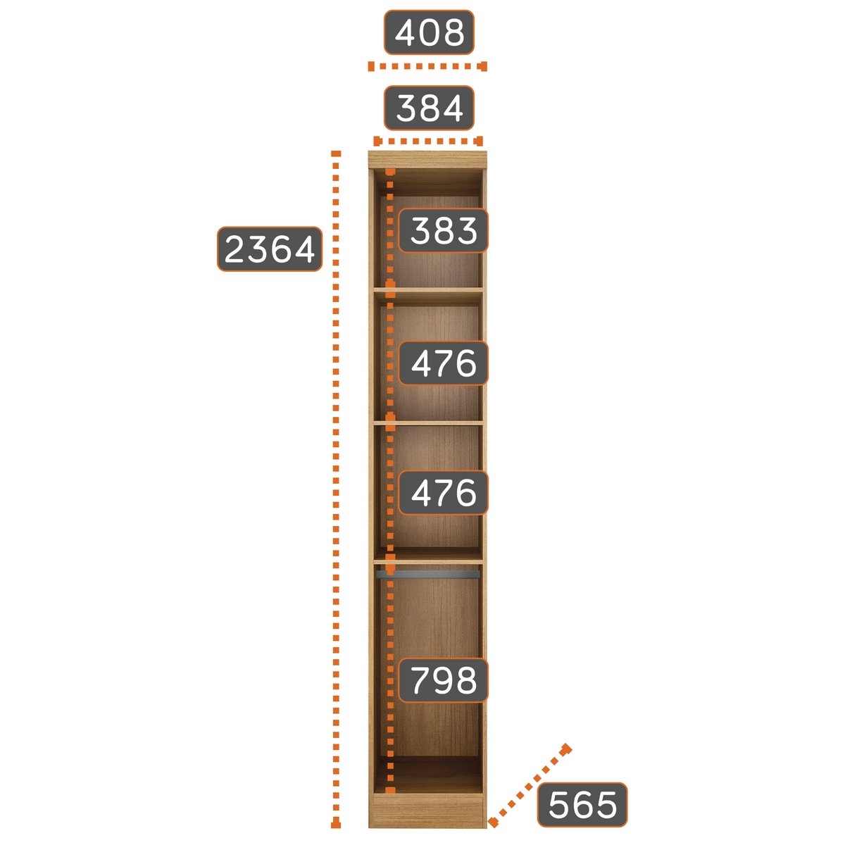 Módulo 1 Porta Rizon Cumaru/Fendi - NOVO HORIZONTE - Imagem 3