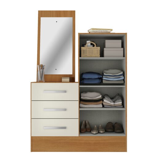 Cômoda 3 Gavetas 2 Portas Dunas 51CO2326 Cinamomo/Off White - RODIAL MÓVEIS - Imagem 2