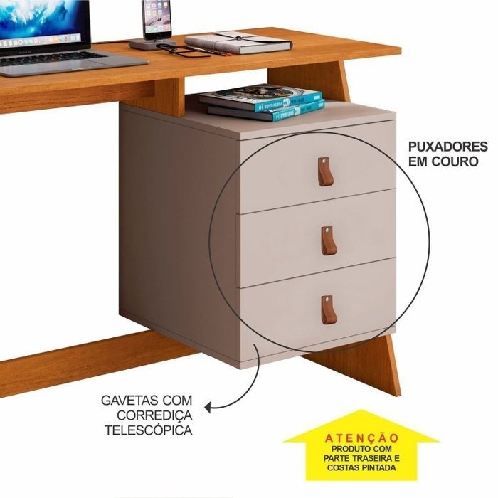Escrivaninha Gaby Cinamono/Off White - JCM MOVELARIA - Imagem 3