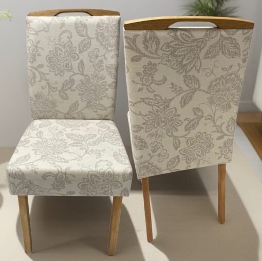 Kit 2 Cadeiras Priscila Imbuia Mel Veludo Bege 224 – CARVALHO DECOR