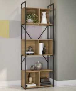 Estante Alta com 3 Nichos LI014 Freijó/Preto Fosco - KAPPESBERG