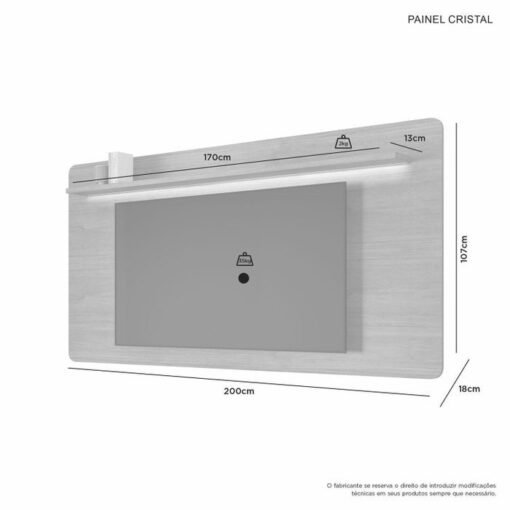 Painel até 70" Cristal Cinamono - JCM MOVELARIA - Imagem 2