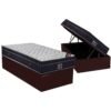 Colchão Solteiro Airtech Progressive D26 + Base Box Baú Corino Marrom – ORTOBOM + ALTO NÍVEL CAMAS E COLCHÕES