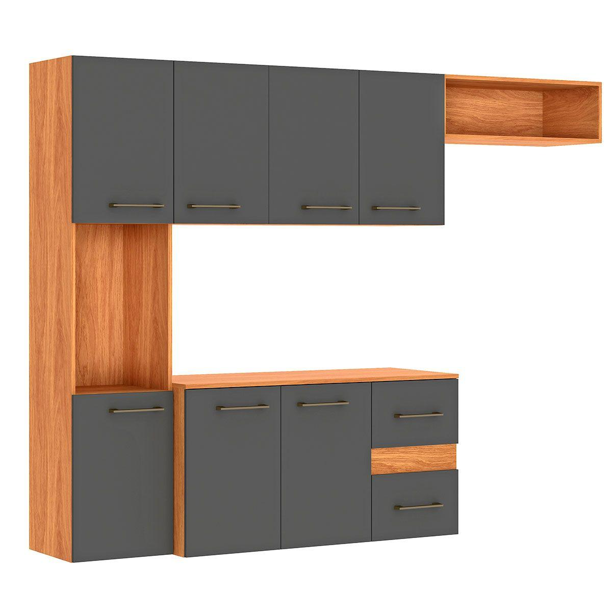 Cozinha Suspensa Mila CM16 1,80 m Cinamomo/Grafite - FELLICCI - Imagem 5