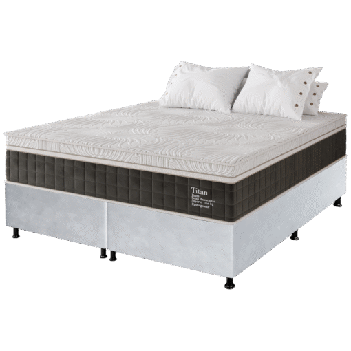 Colchão Queen Terapêutico Massageador Titan D28 + Base Box Simples Corino Branco – VIERO MÓVEIS + ALTO NÍVEL CAMAS E COLCHÕES - Imagem 5