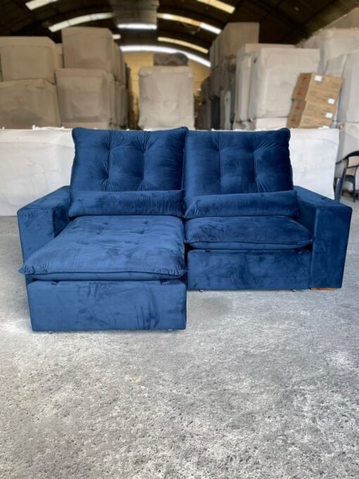 Sofá Retrátil e Reclinável Malu 2,50 m Azul - D'VITRINE ESTOFADOS - Imagem 4